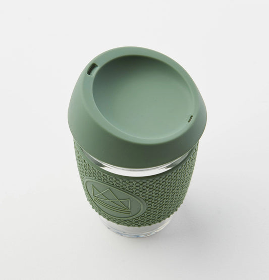 12oz Glass Reusable Coffee Cup - Happy Camper