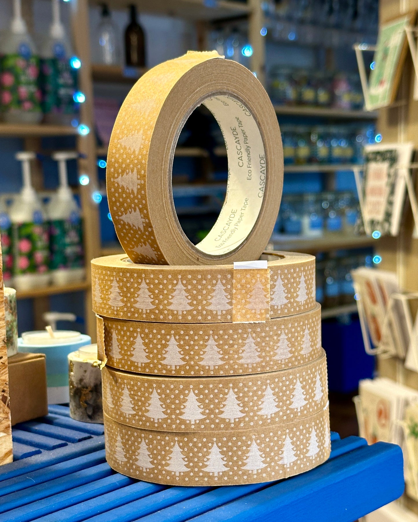 Paper Christmas Wrapping Tape - Trees