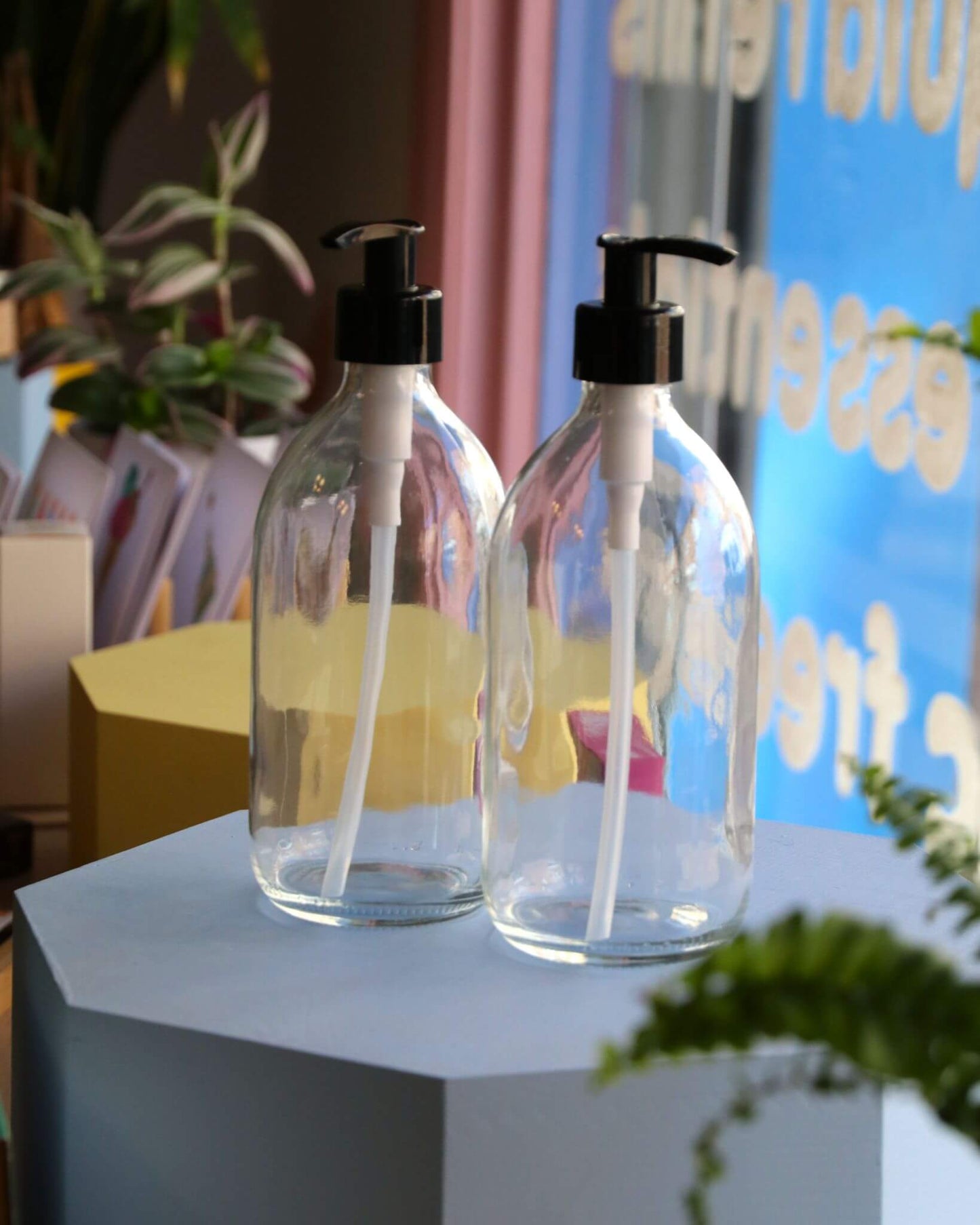 Clear Glass Pump Bottles - 500ml