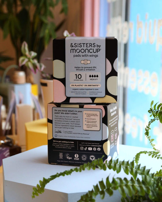 Organic Cotton Pads With Wings 10 Packs - &Sisters