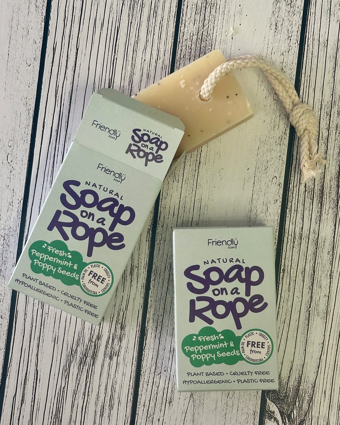 Peppermint + Poppy Seeds Soap On A Rope