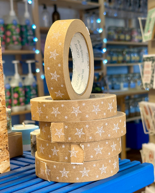 Paper Christmas Wrapping Tape - Stars