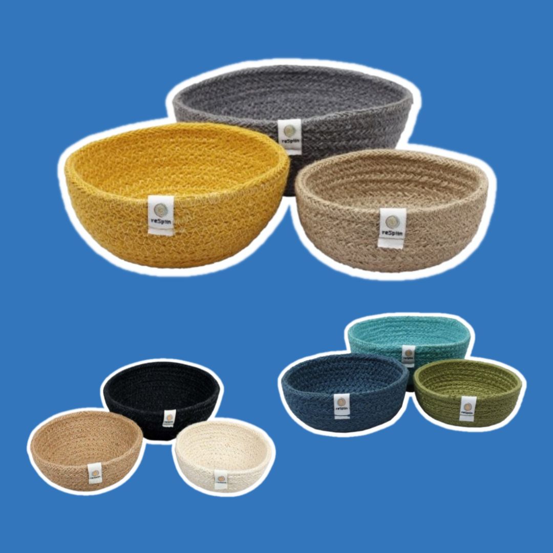 Respiin Small Jute Ocean Bowl Sets