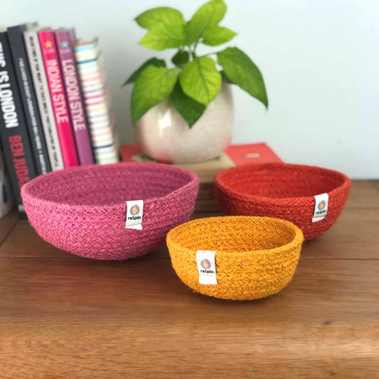Small Jute Bowl Sets - Fire