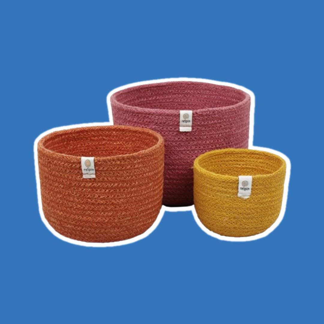 Tall Jute Basket Set - Fire