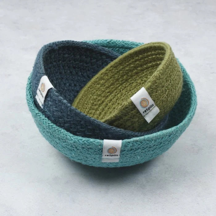 Small Jute Bowl Sets - Ocean
