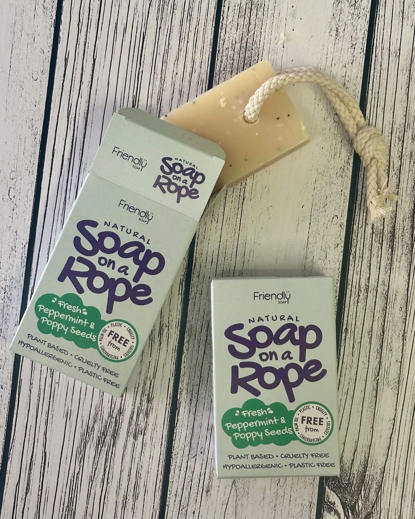Peppermint + Poppy Seeds Soap On A Rope