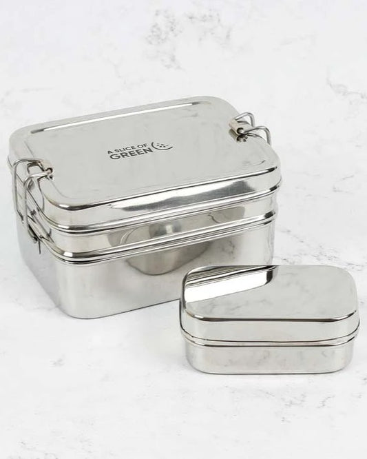 Panna - Two Tier Rectangle Lunch Box with Mini Container